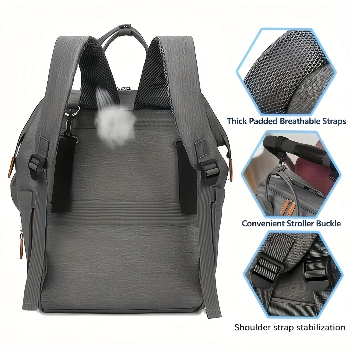 Mom Diaper Bag Backpack Waterproof Lightweight Travel Organizer