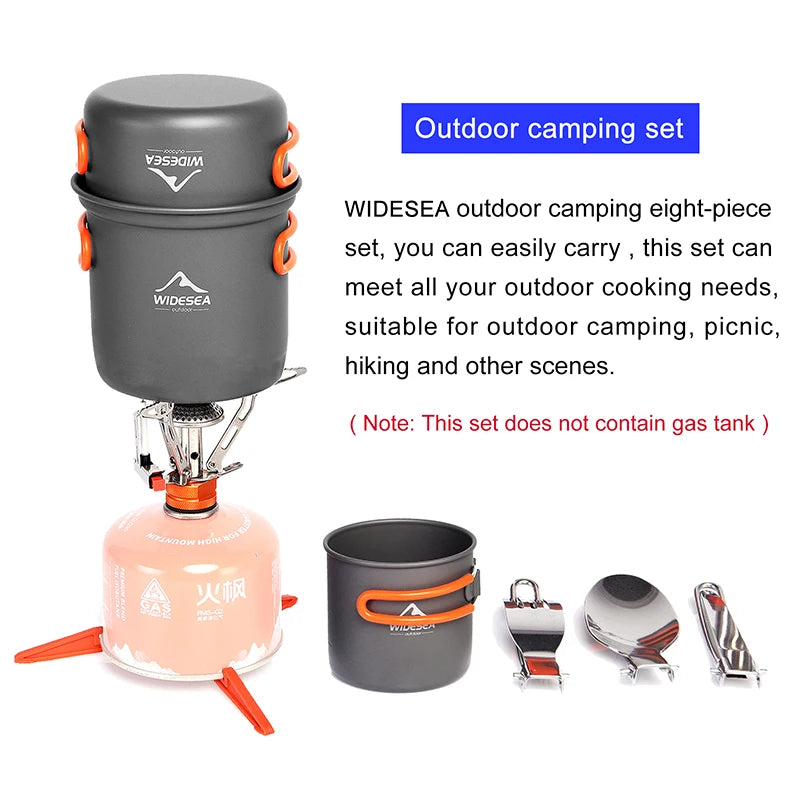 Widesea Camping Cookware Set With Pot Cup And Tableware