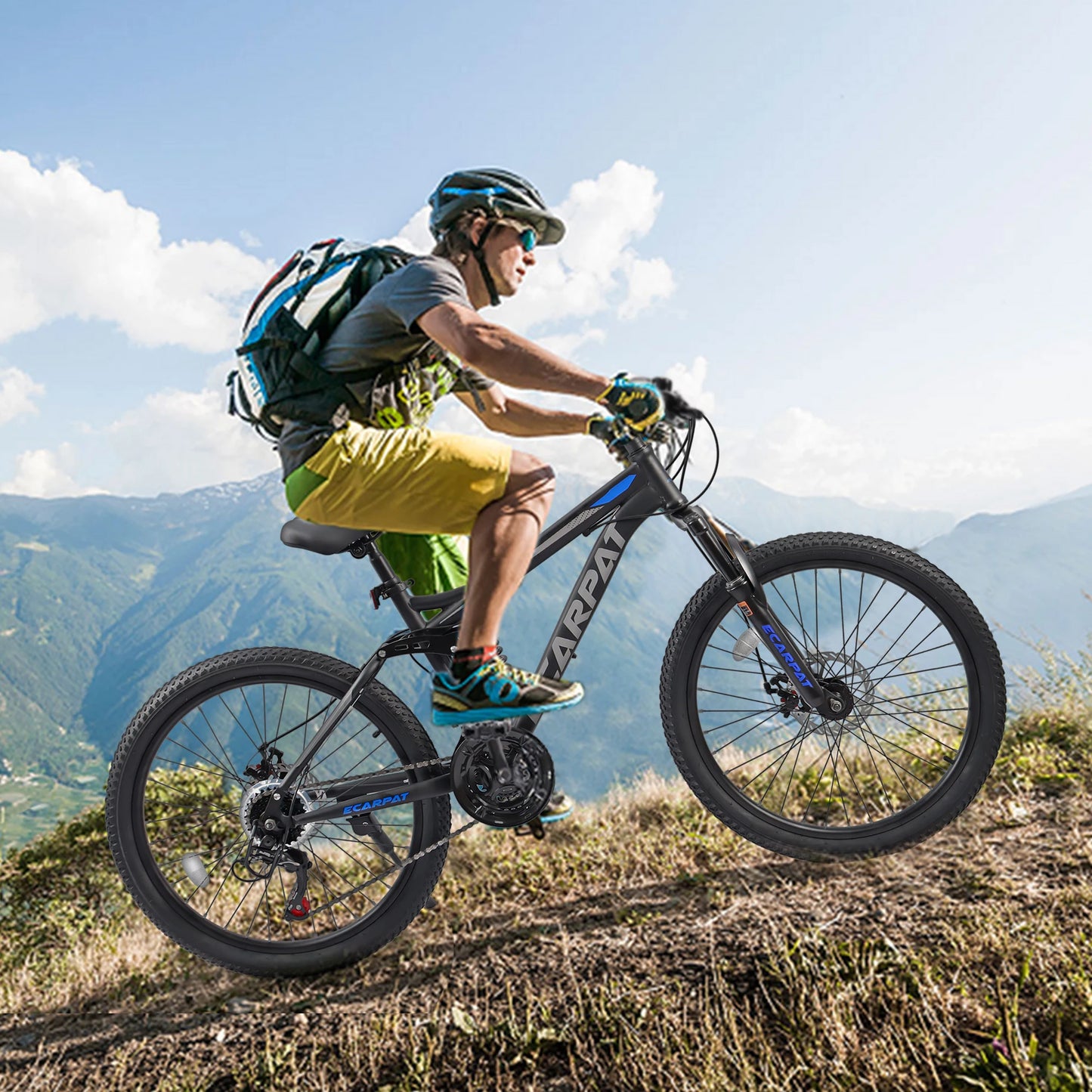 Ecarpat Dual Full Suspension Mountain Bike Unisex All Terrain Ride