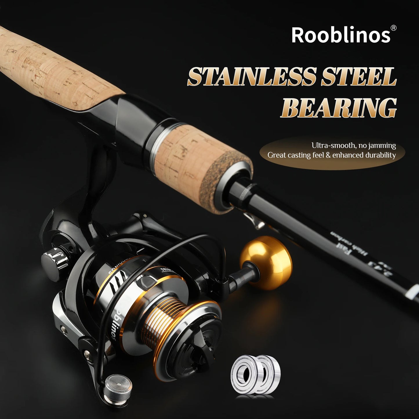 Rooblinos HM Spinning Reel Fishing 12BB Metal Spool Gear Ratio