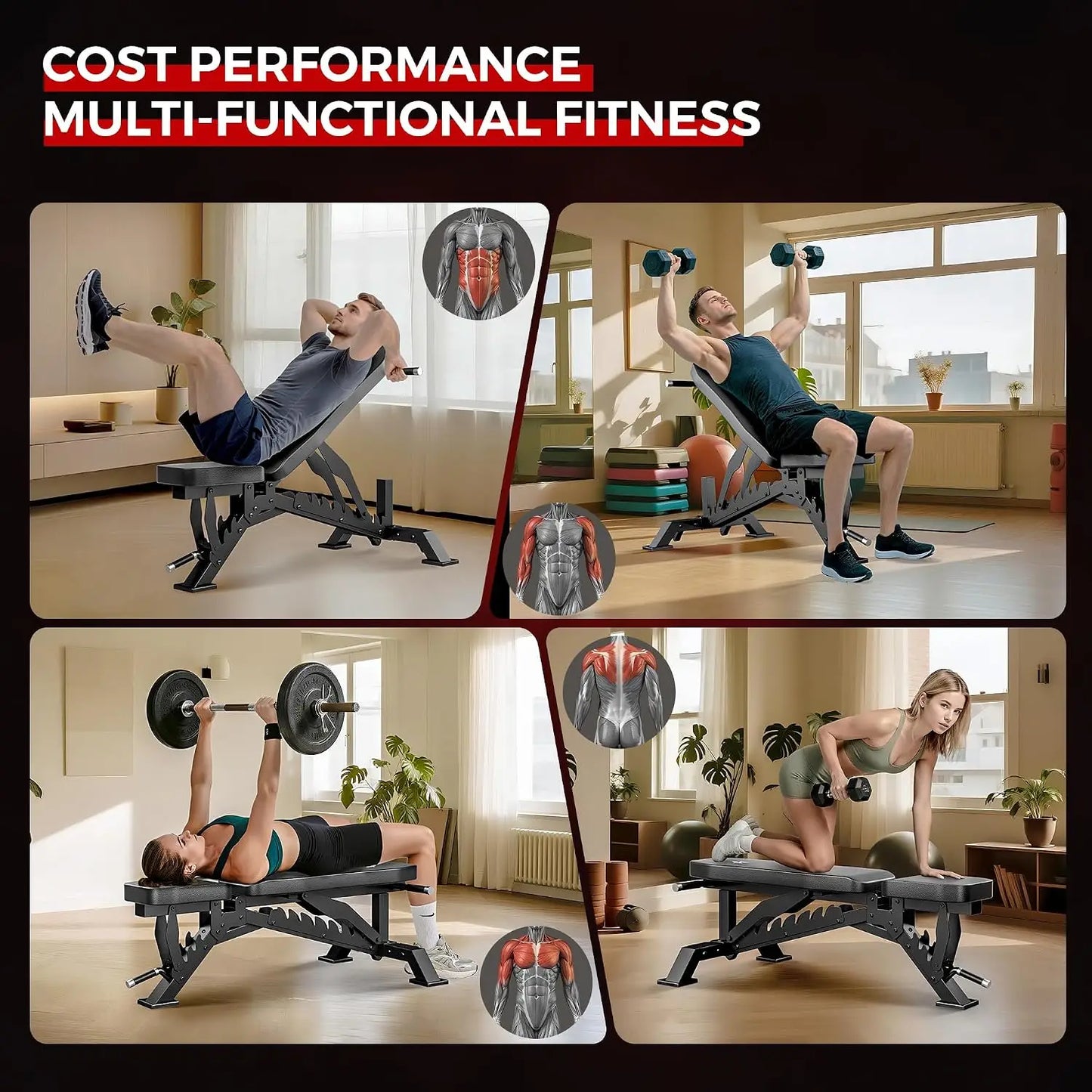 Adjustable Weight Bench for Home Gym With 1300 LBS Capacity