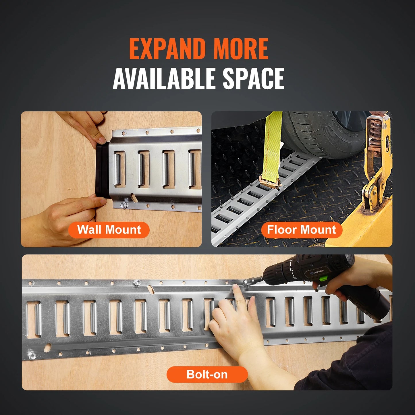 SucceBuy E Track Tie Down Rail Kit With Eight Rails