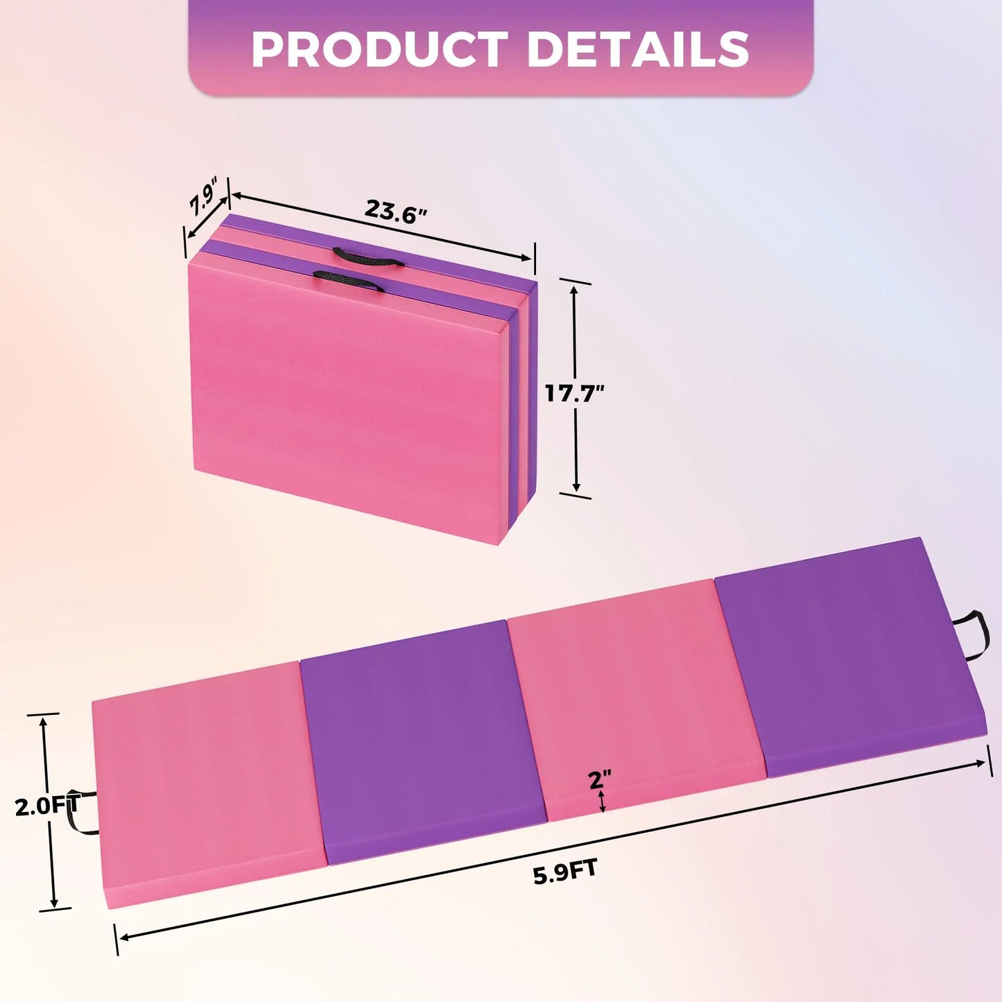 HiMISS Gymnastics Mat 4 Fold 5 Fold Tumbling Exercise Mats