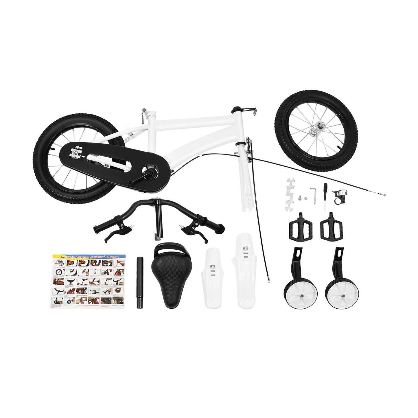 Beginner Kids Bike With Training Wheels And Adjustable Seat Height