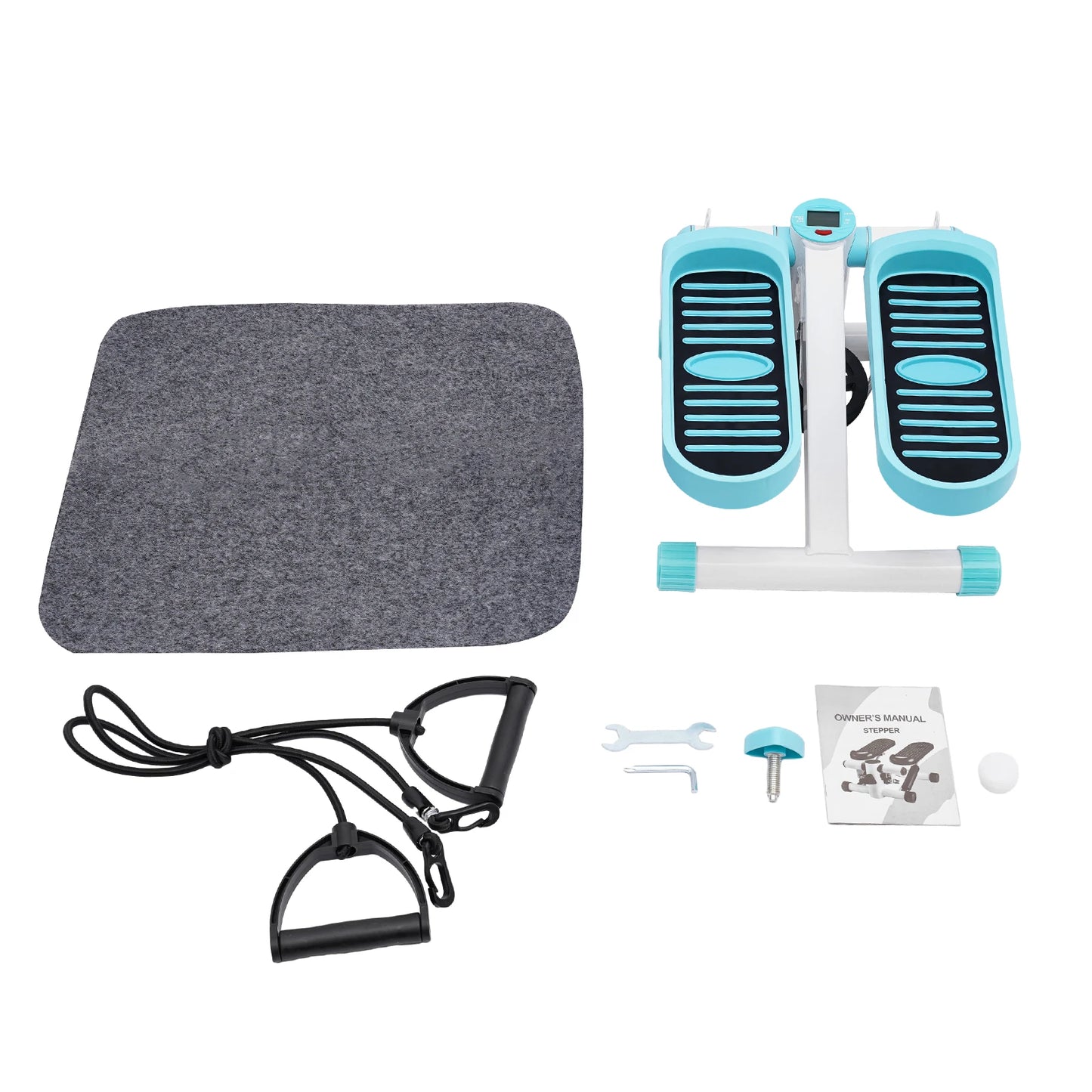 Twist Stepper Mini Exercise Machine With Resistance Bands And LED Screen