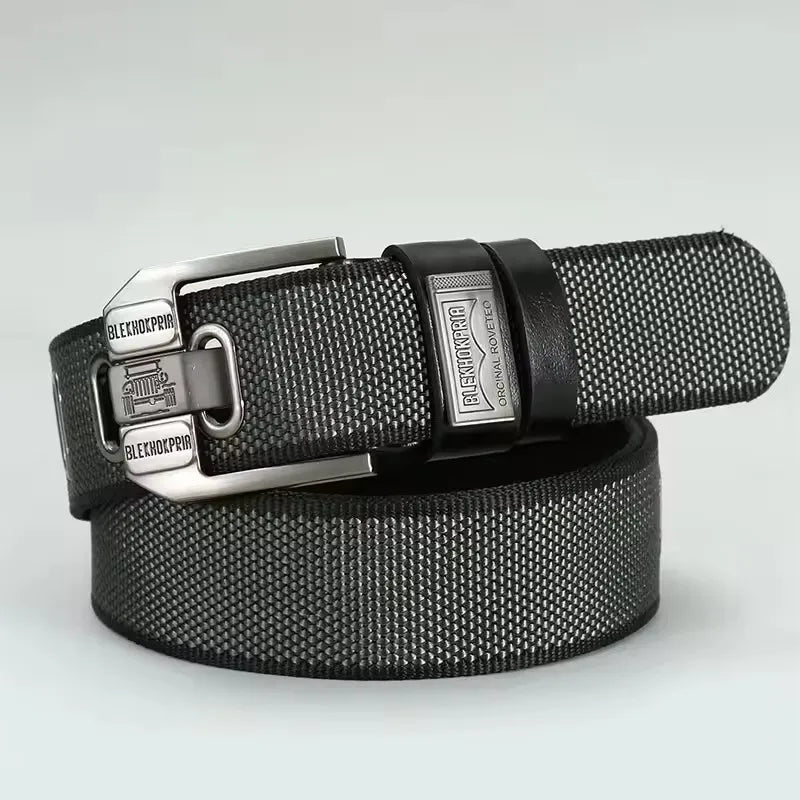 Casual Canvas Belt With Pin Buckle Mens Webbing Belt
