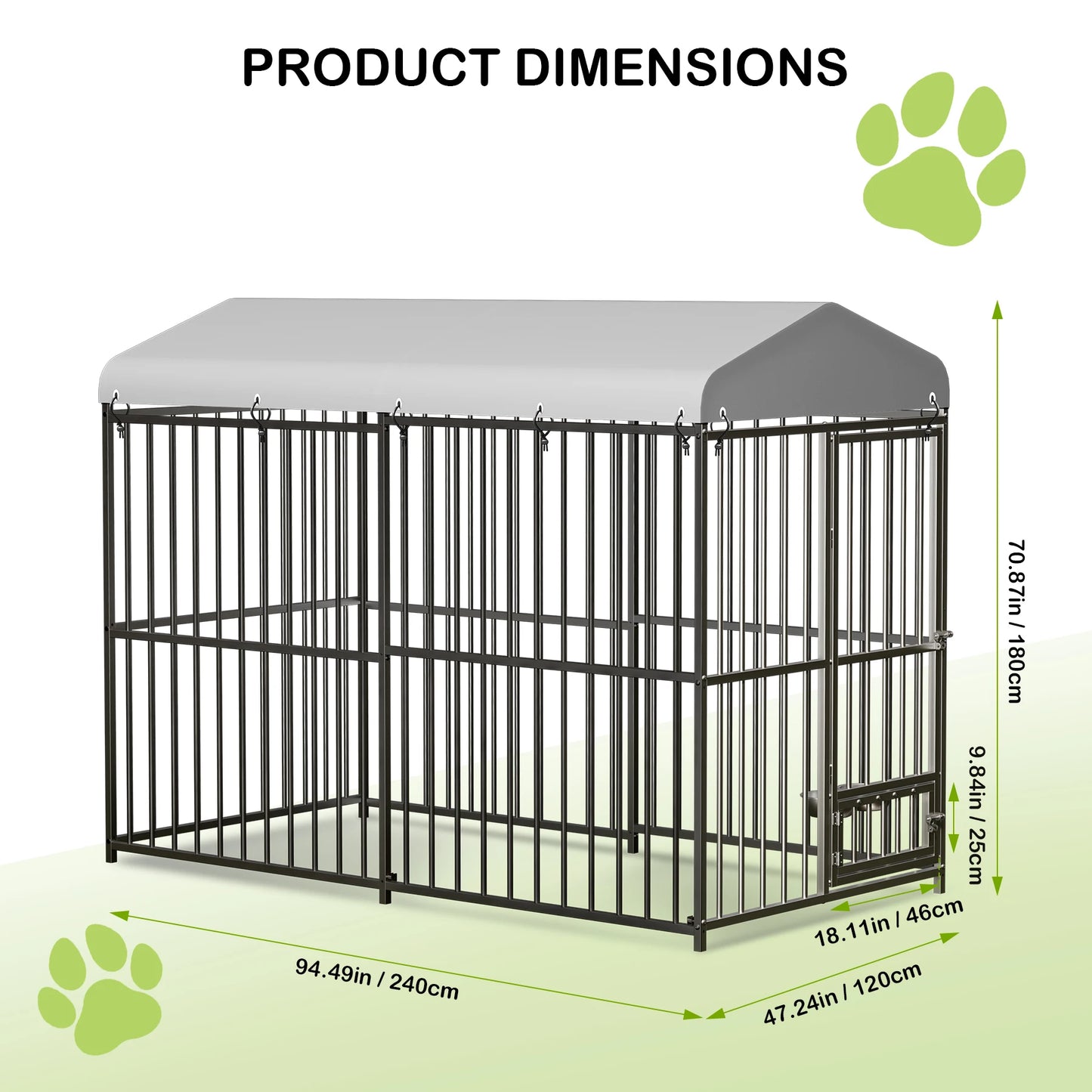 TWISTER.CK Outdoor Dog Kennel With Roof Double Lock UV Resistant