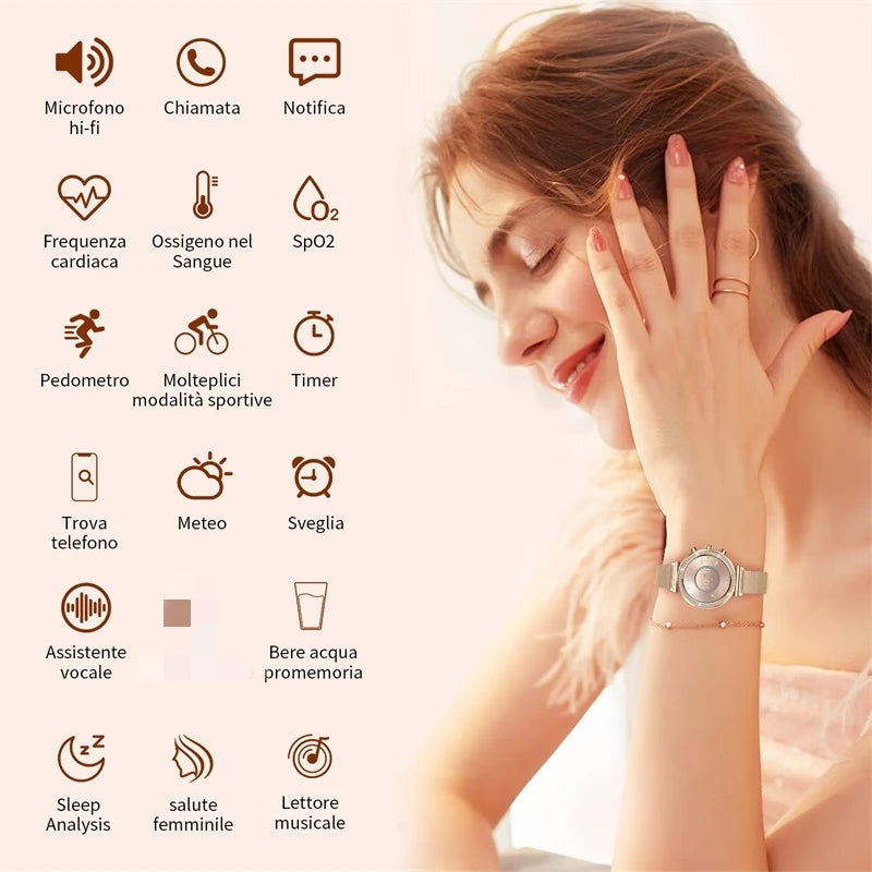 INNOFOVO Womens Smartwatch With Calls And Messages IPhone Android