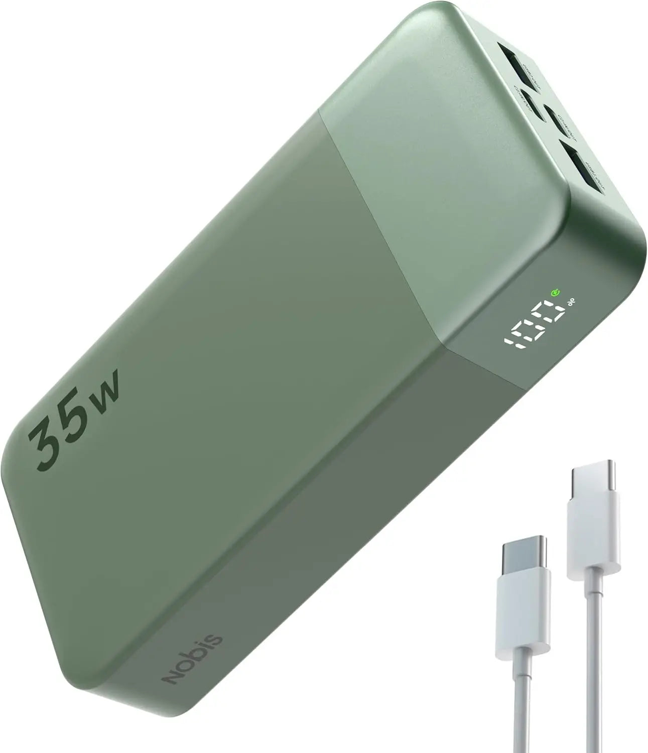 NOBIS Portable Charger, 20000mAh Power Bank, 35W Power Bank Fast Charging, Battery Pack with C to C Cable, Battery Bank