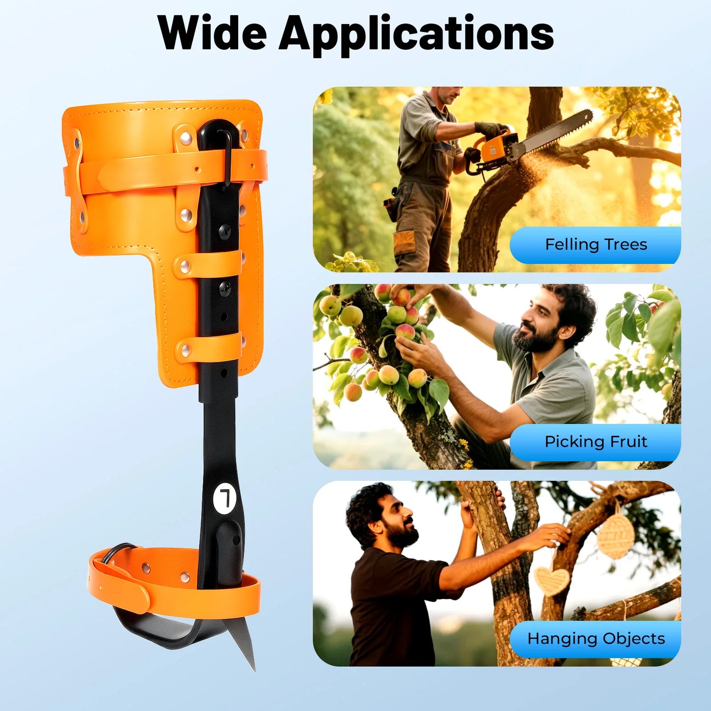 Adjustable Tree Climbing Spike Set With Steel Climber Gaffs