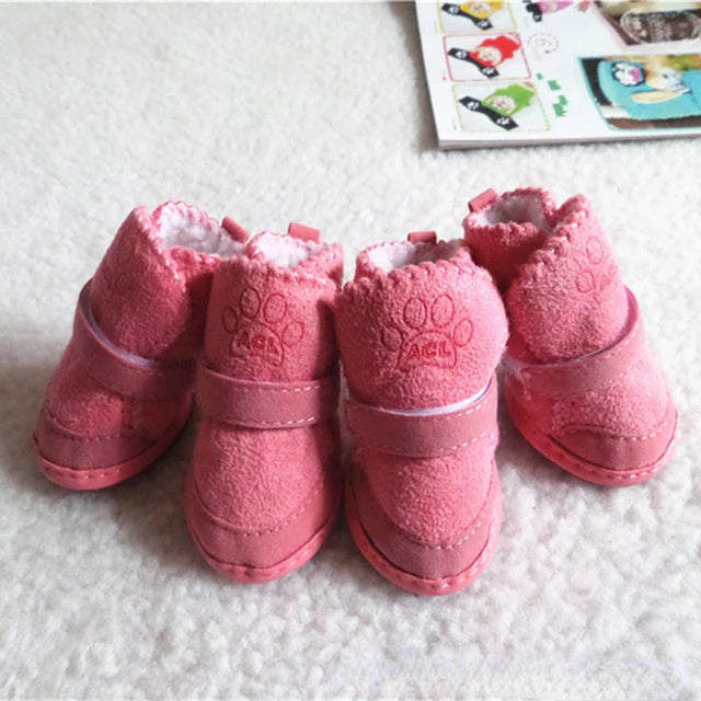 NONECN Pet Dog Shoes 4 Pack Warm Winter Boots Walking