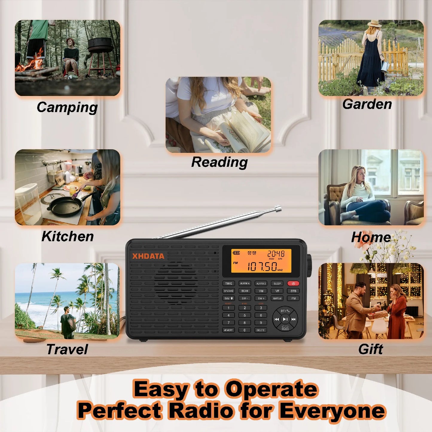 XHDATA D109 World Band Radio DSP AM FM SW Bluetooth