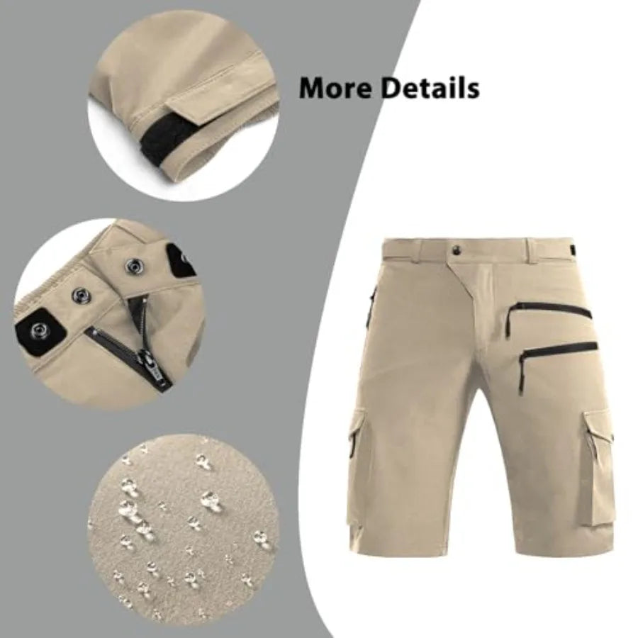 Men's Mountain Bike Shorts Quick Dry Cargo With Zipper Pocket