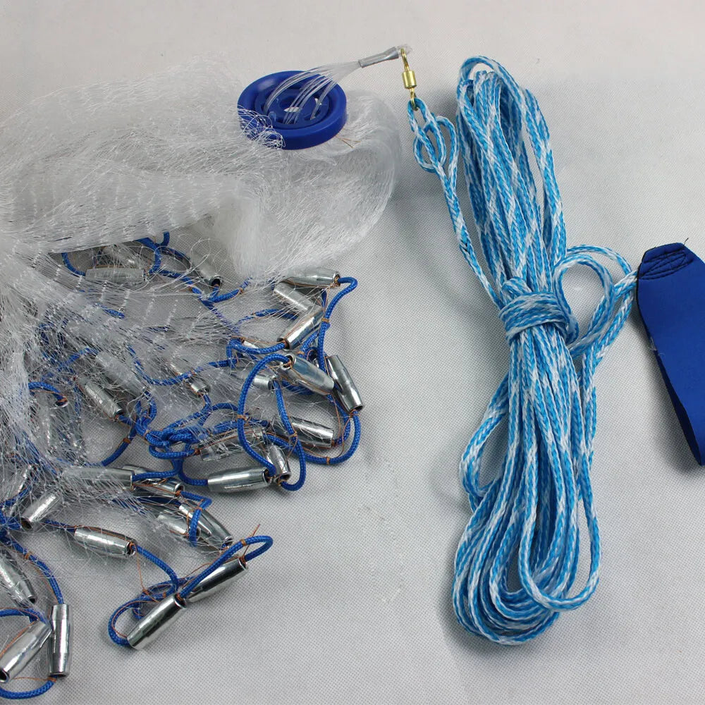 Bymaocar Saltwater Hand Cast Fishing Net With Sinker