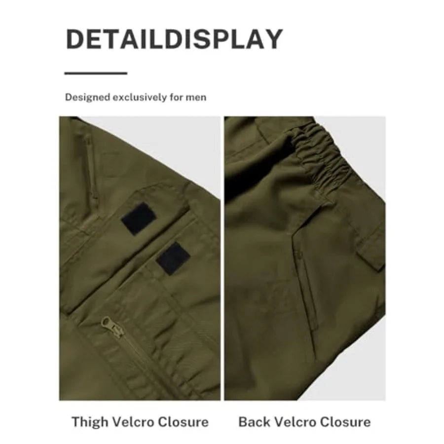 Mens Cargo Shorts Hiking Waterproof Tactical With Multiple Pockets