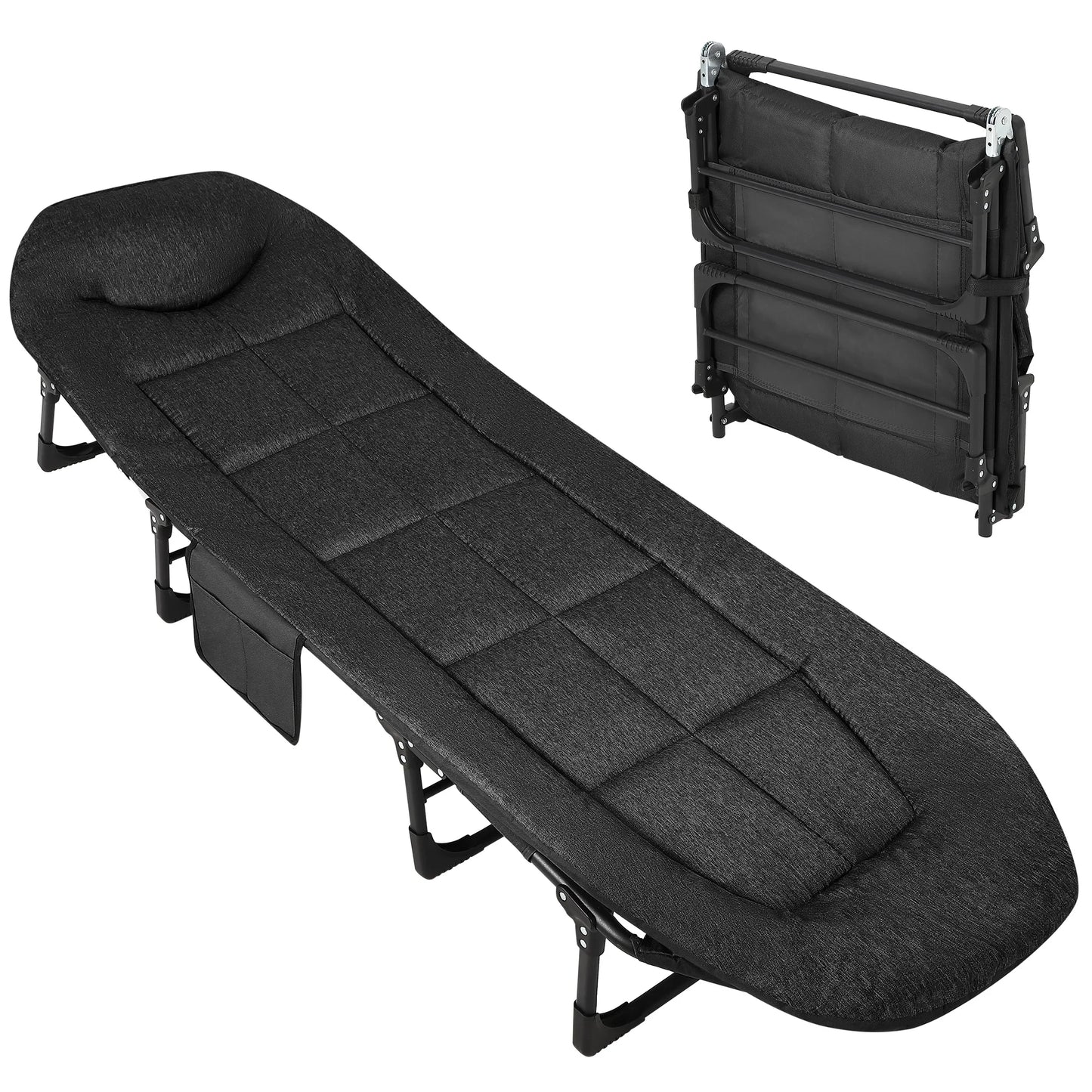 TWISTER.CK Portable Folding Bed With Cushion And Pillow For Camping