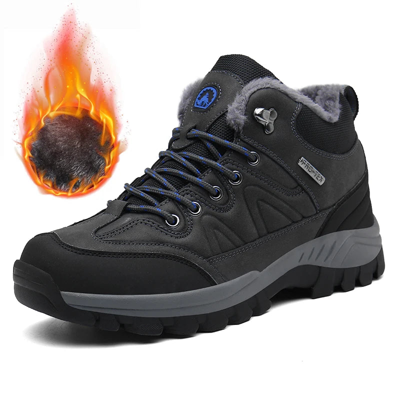 Senlongbaocn Winter Men's Boots Waterproof Leather Snow Boots