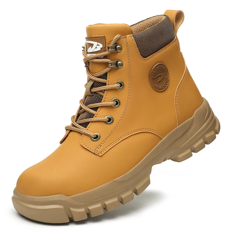Men's Puncture-Proof Steel Toe Boots, Oil and Slip-Resistant