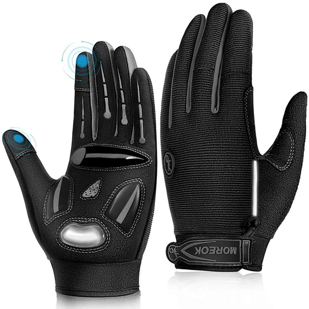 MOREOK Racing Gloves Motocross Breathable Non Slip MTB Cycling Touch Screen