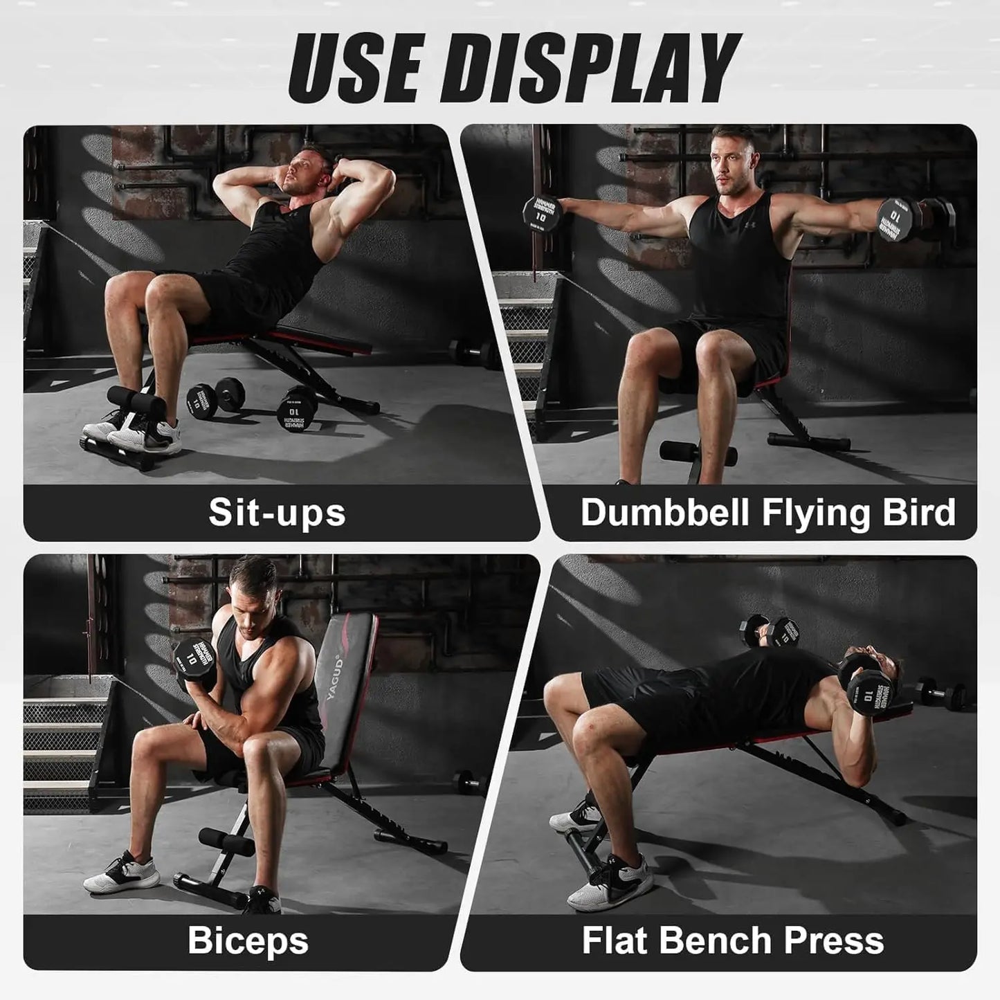 Adjustable Weight Bench Press for Home Gym Strength Training