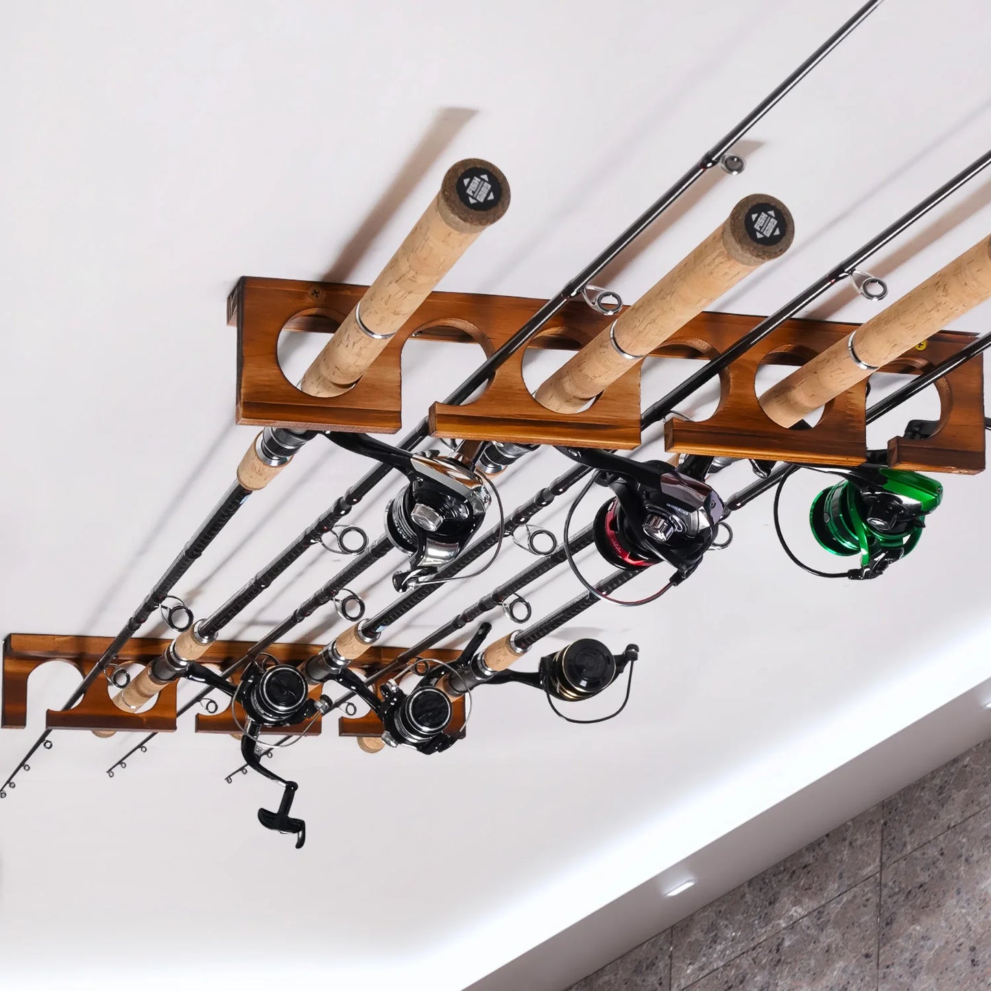 Ghosthorn 12 Rod Fishing Pole Wall And Ceiling Mounted Racks