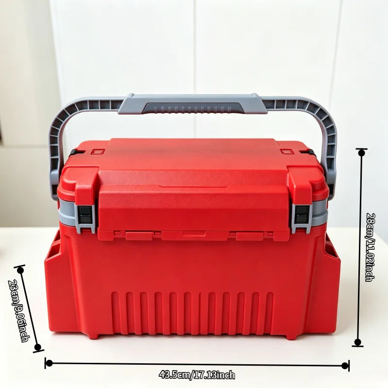 Portable Fishing Tackle Box With Rod Holders Waterproof Storage Organizer