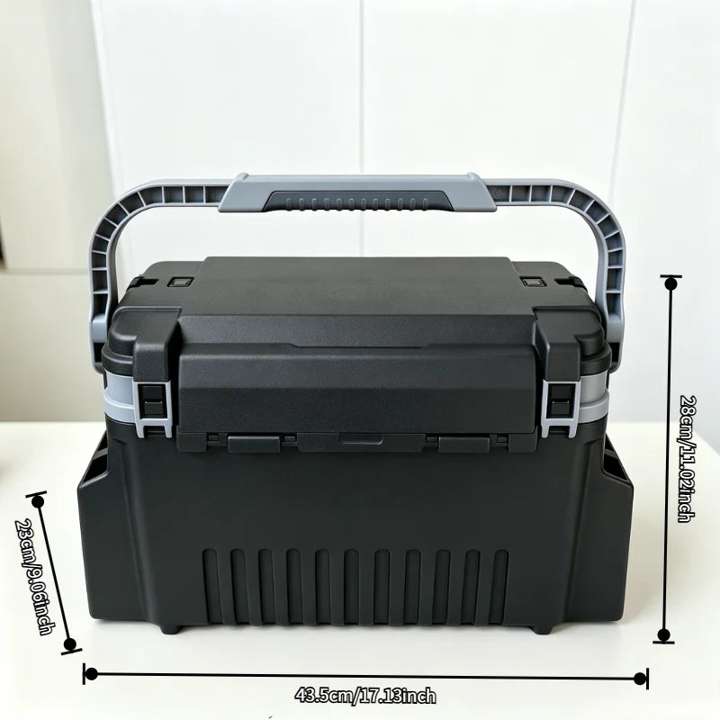 Portable Fishing Tackle Box With Rod Holders Waterproof Storage Organizer