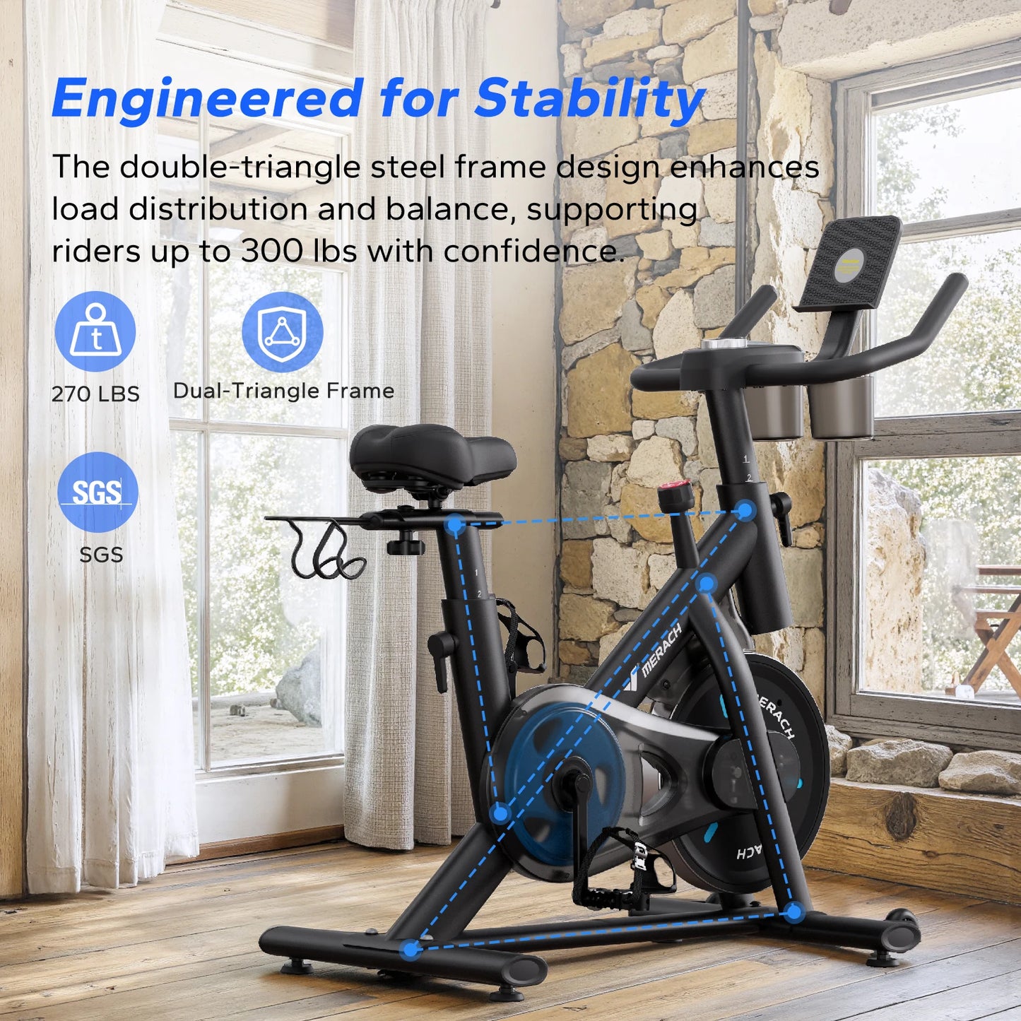 MERACH Magnetic Cycling Bike With Exclusive App And Low Noise