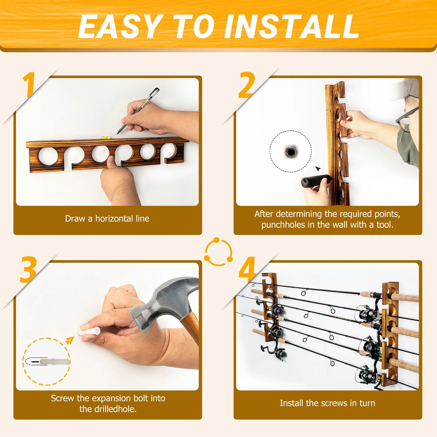 Ghosthorn 12 Rod Fishing Pole Wall And Ceiling Mounted Racks