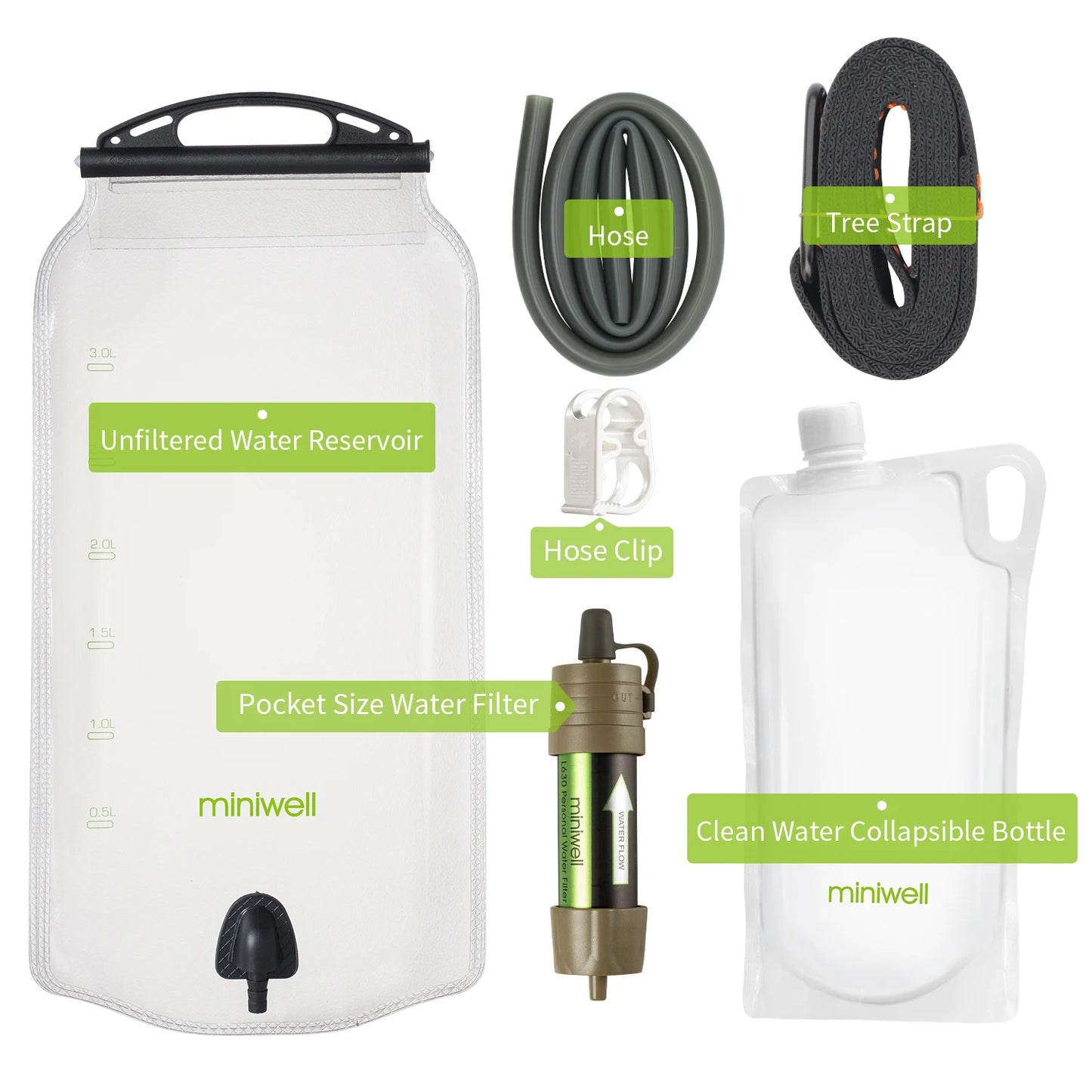 Miniwell L630 Portable Camping Water Filter Straw For Survival