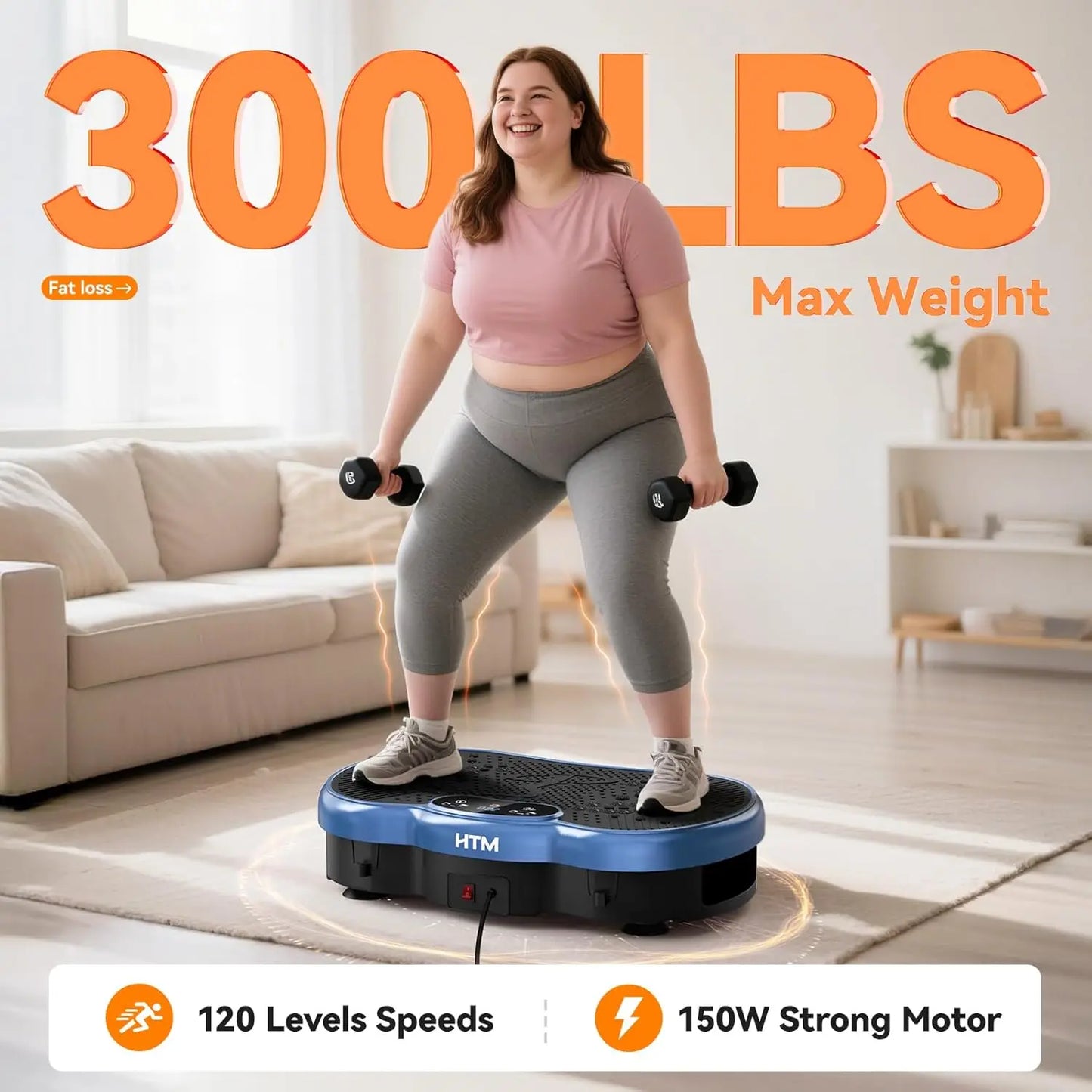 HTMM Fitness Vibration Plate Whole Body Power Plate Home Gym