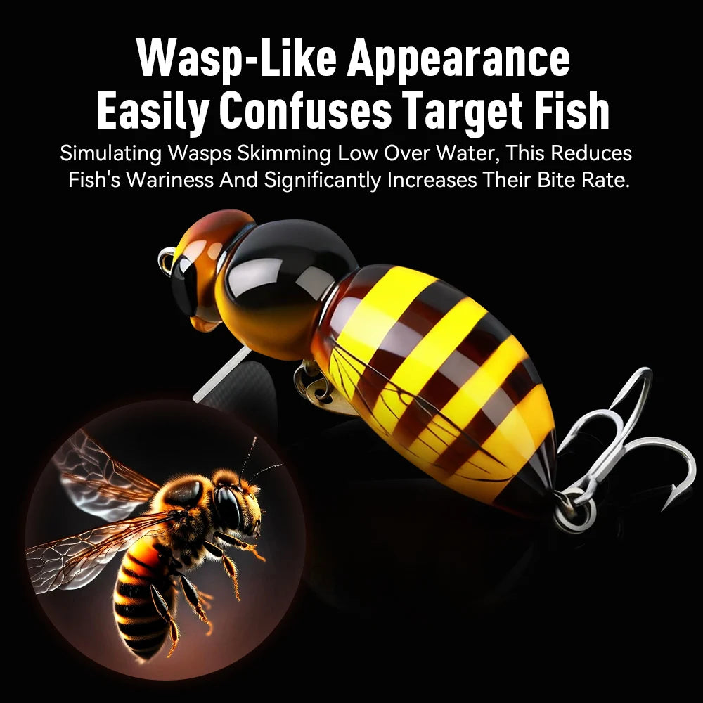 Kingdom Wasp Minnow Lure Set Of 3 Floating Spinner Wobblers