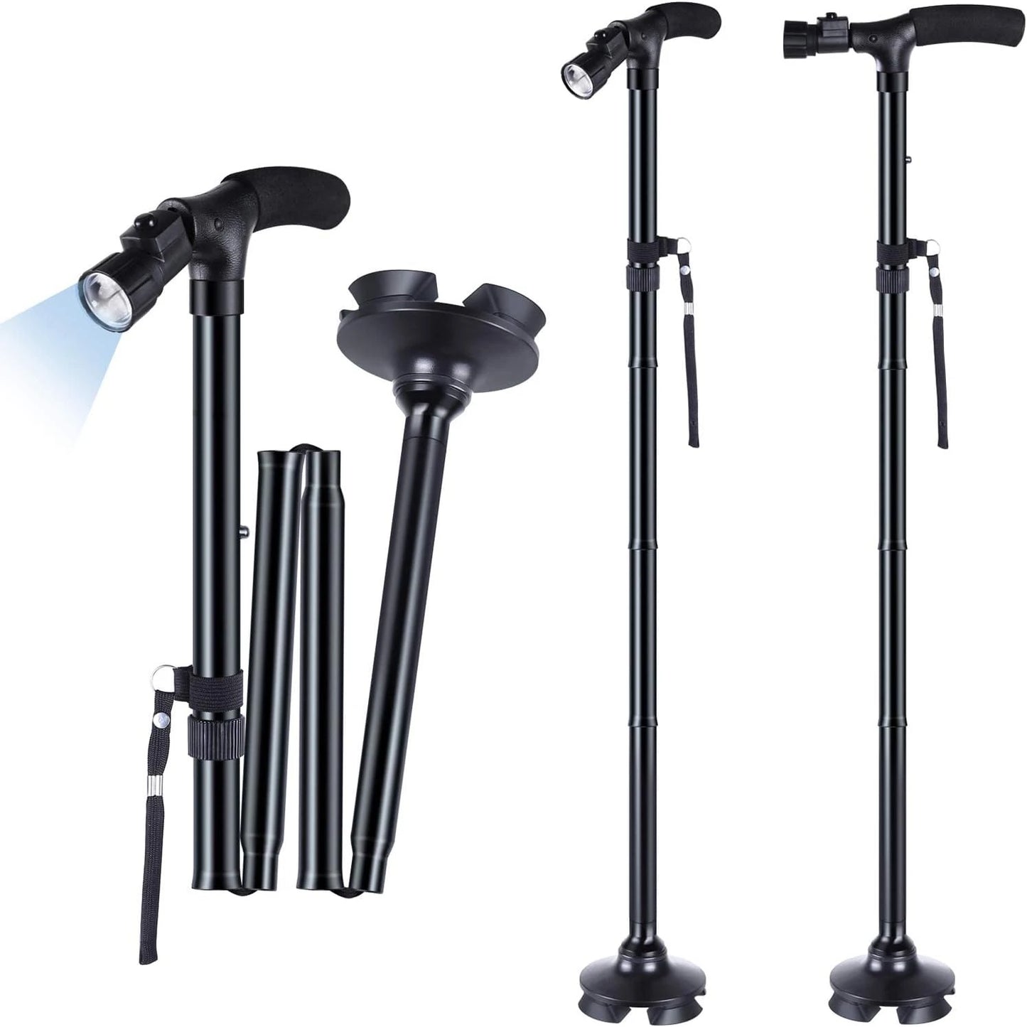 LED Light Folding Walking Cane For Seniors And Adults
