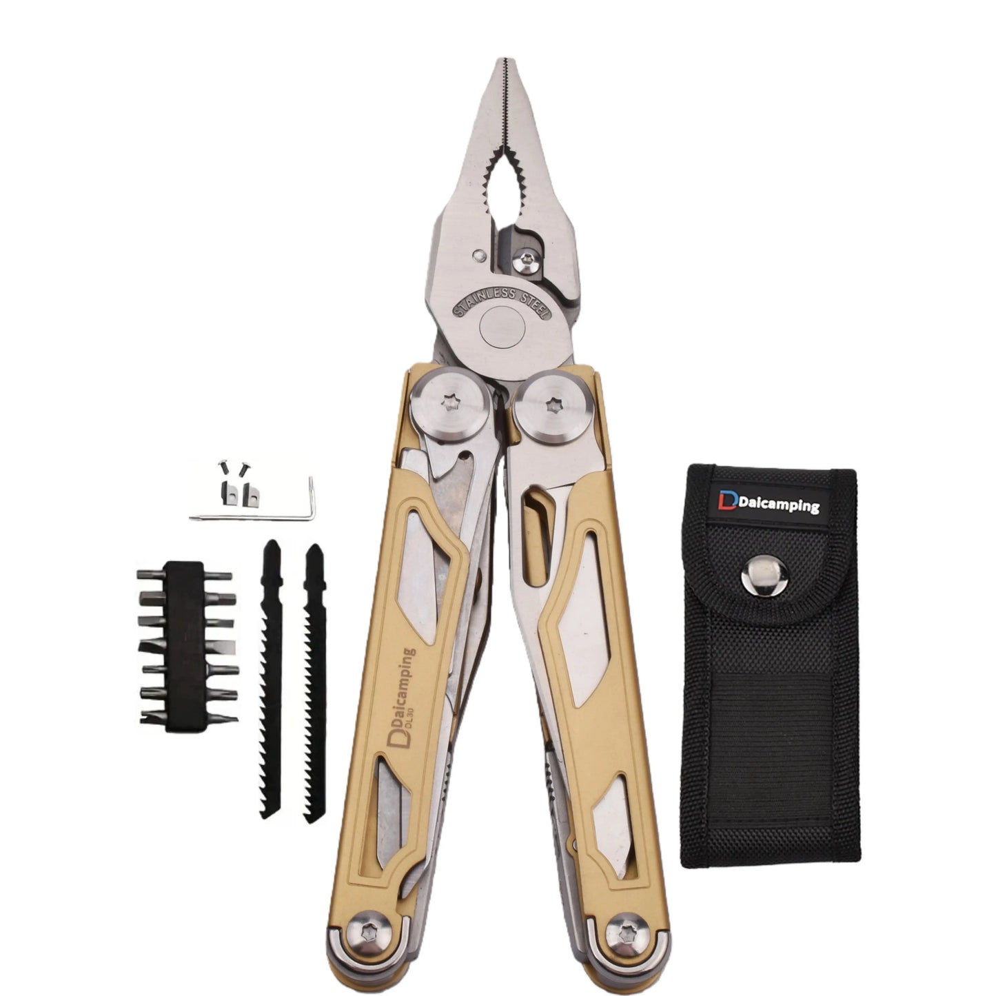 Daicamping DIY Multi Tool Folding Knife Clamp Pliers Multitool