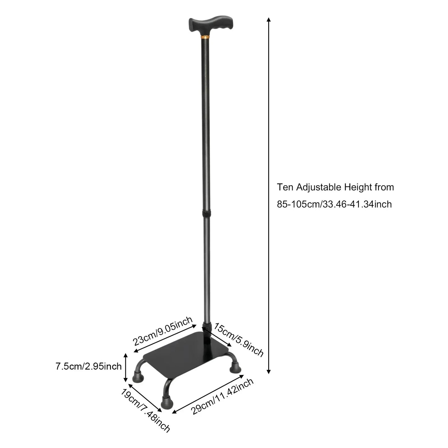 Stair Climbing Aid Cane With Base Adjustable Up To 150 Kg
