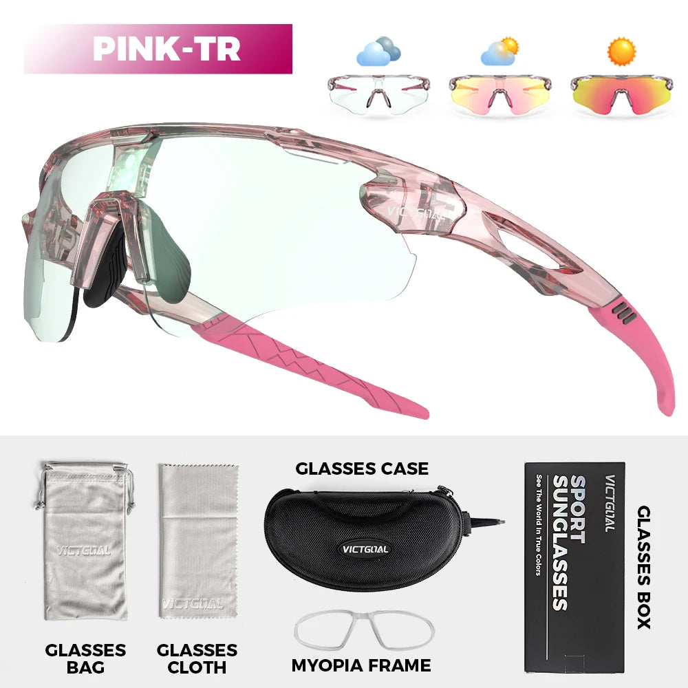 Victgoal Photochromic Cycling Sunglasses UV400 Protection For Athletes