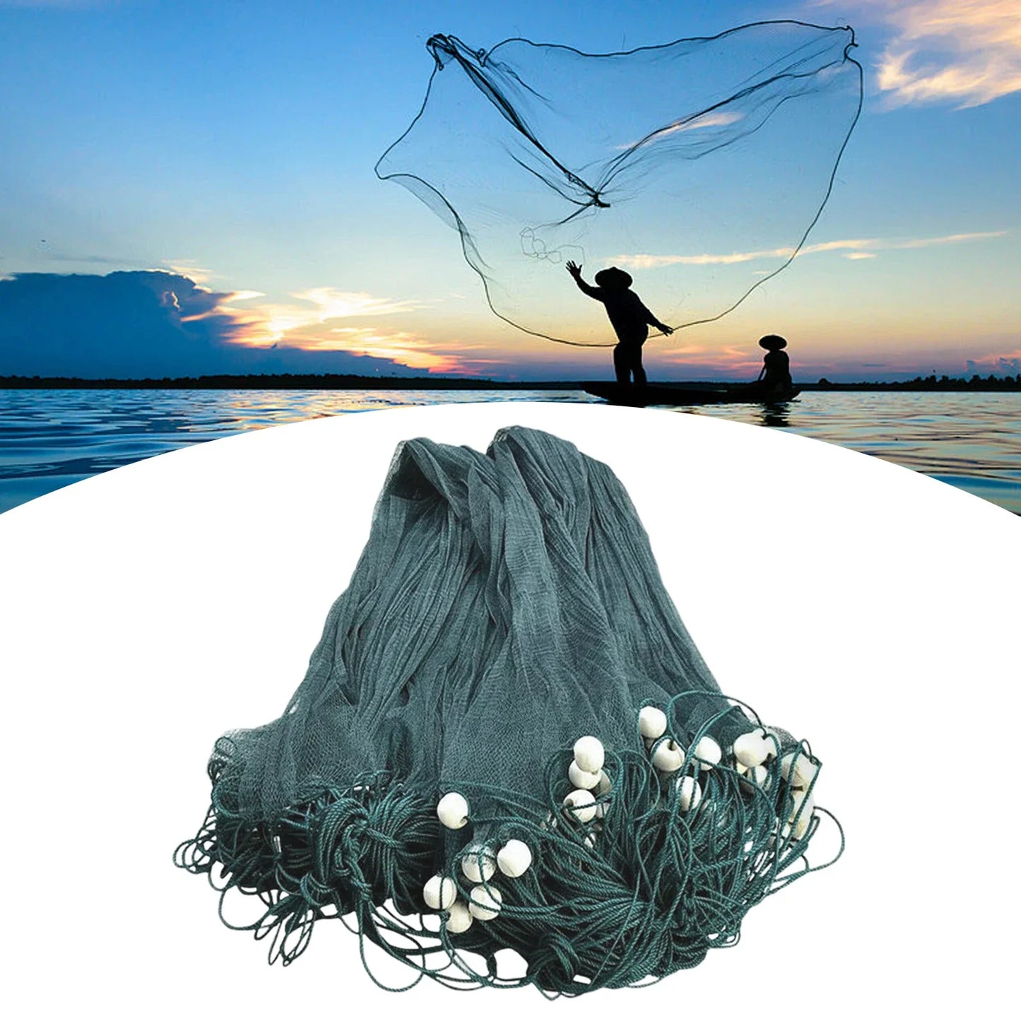 Bymaocar Nylon Mesh Drag Net With PVC Foam Floats