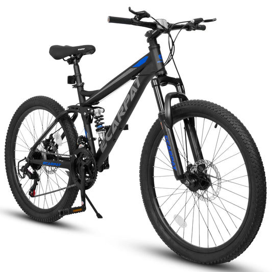 Ecarpat Dual Full Suspension Mountain Bike Unisex All Terrain Ride