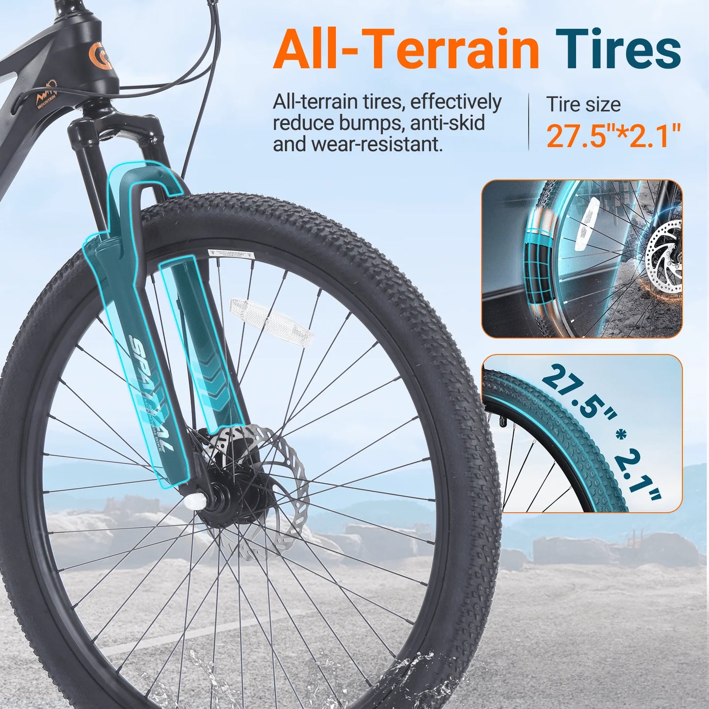Spatial Mountain Bike Magnesium Alloy Frame 8-Speed Dual Disc Brakes