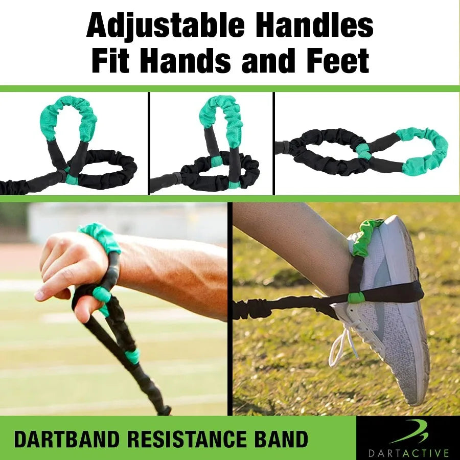 DartBand Premium Resistance Bands With Handles Door Anchor Carabiner Clip