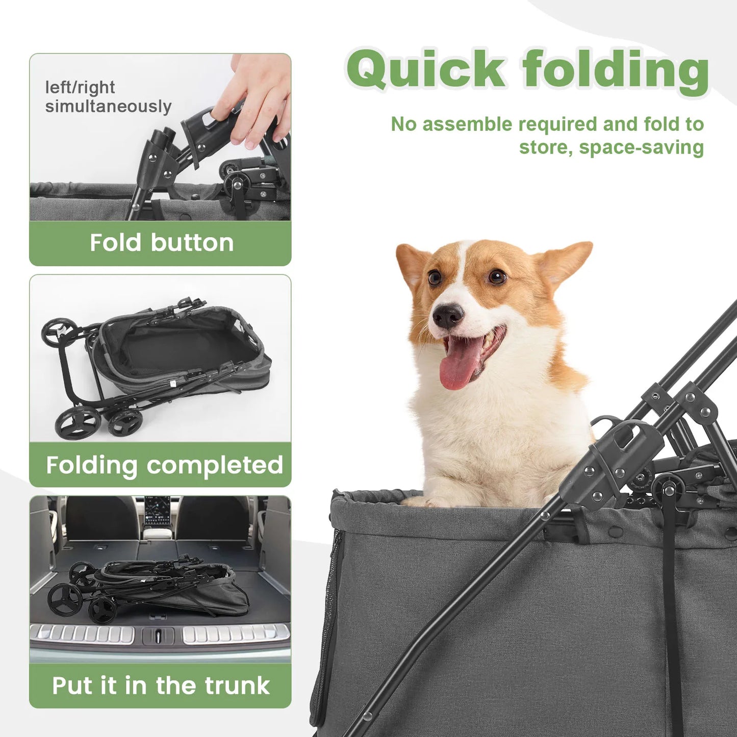 Wedyvko Luxury Pet Stroller With Brakes