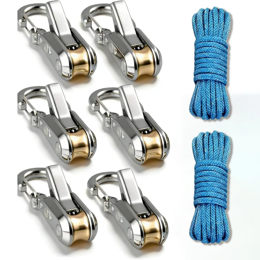 Stainless Steel Rope Tensioner Rollers 6 Pack For Outdoors