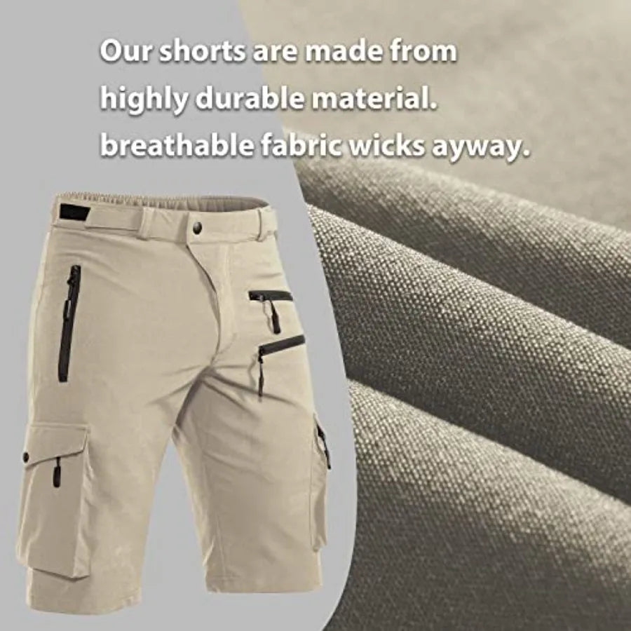 Men's Mountain Bike Shorts Quick Dry Cargo With Zipper Pocket