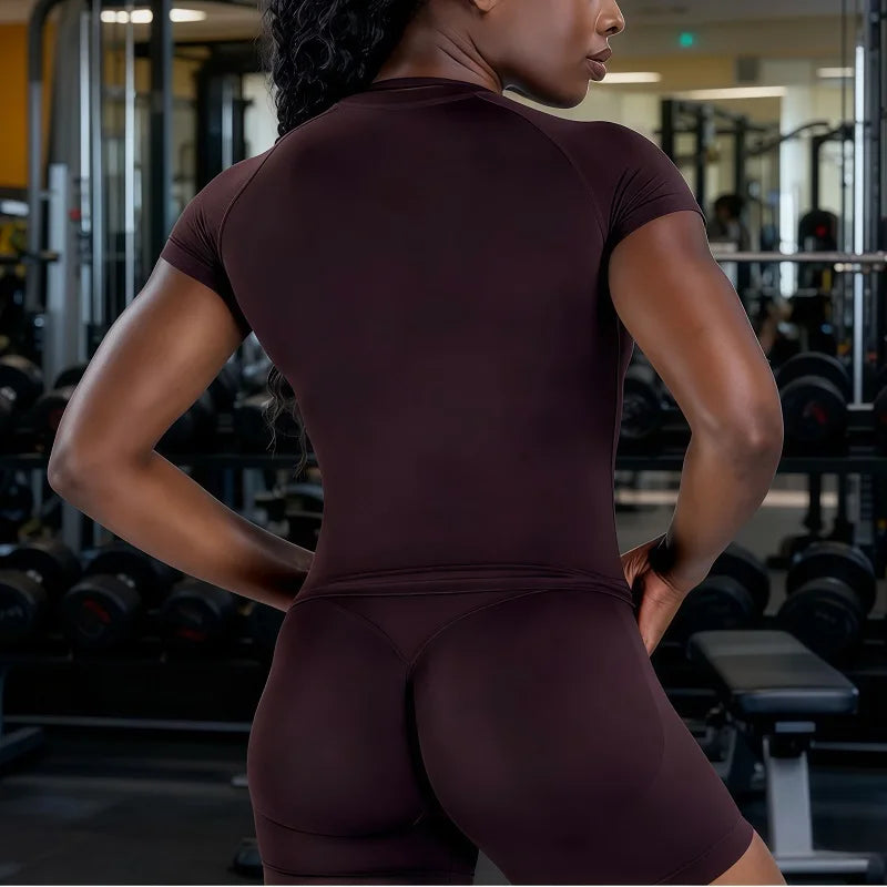 Women Running Short Sleeve Top Breathable Gym Yoga Fitness Shirt