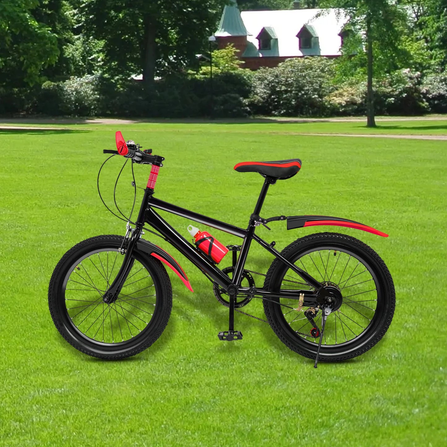 Kids Mountain Bike 7 Speed Dual Brakes With Water Bottle