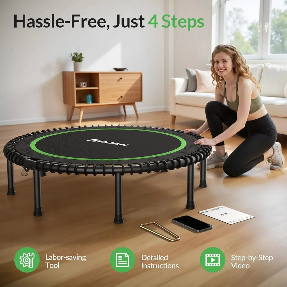 BCAN 450LBS To 550LBS Foldable Mini Trampoline For Fitness