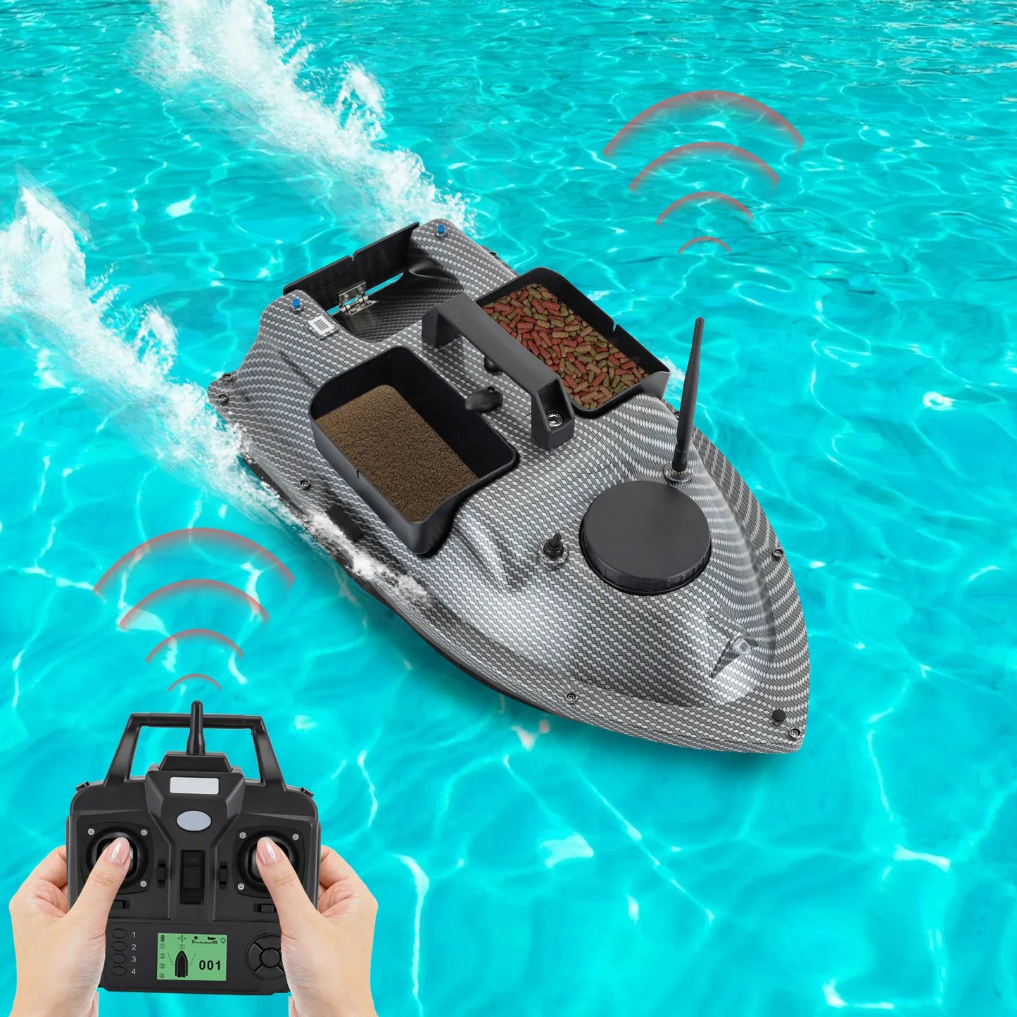 Rechargeable GPS Fishing Bait Boat With Dual 5200mAh Batteries