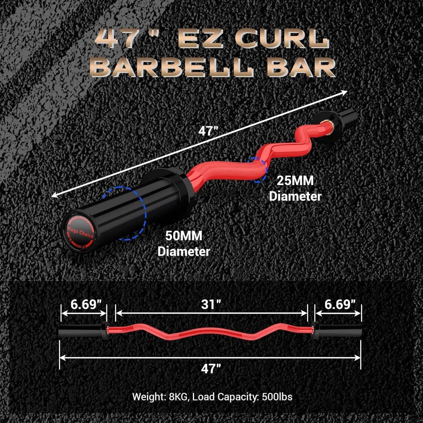 Twister.CK EZ Curl Bar for Powerlifting and Weightlifting