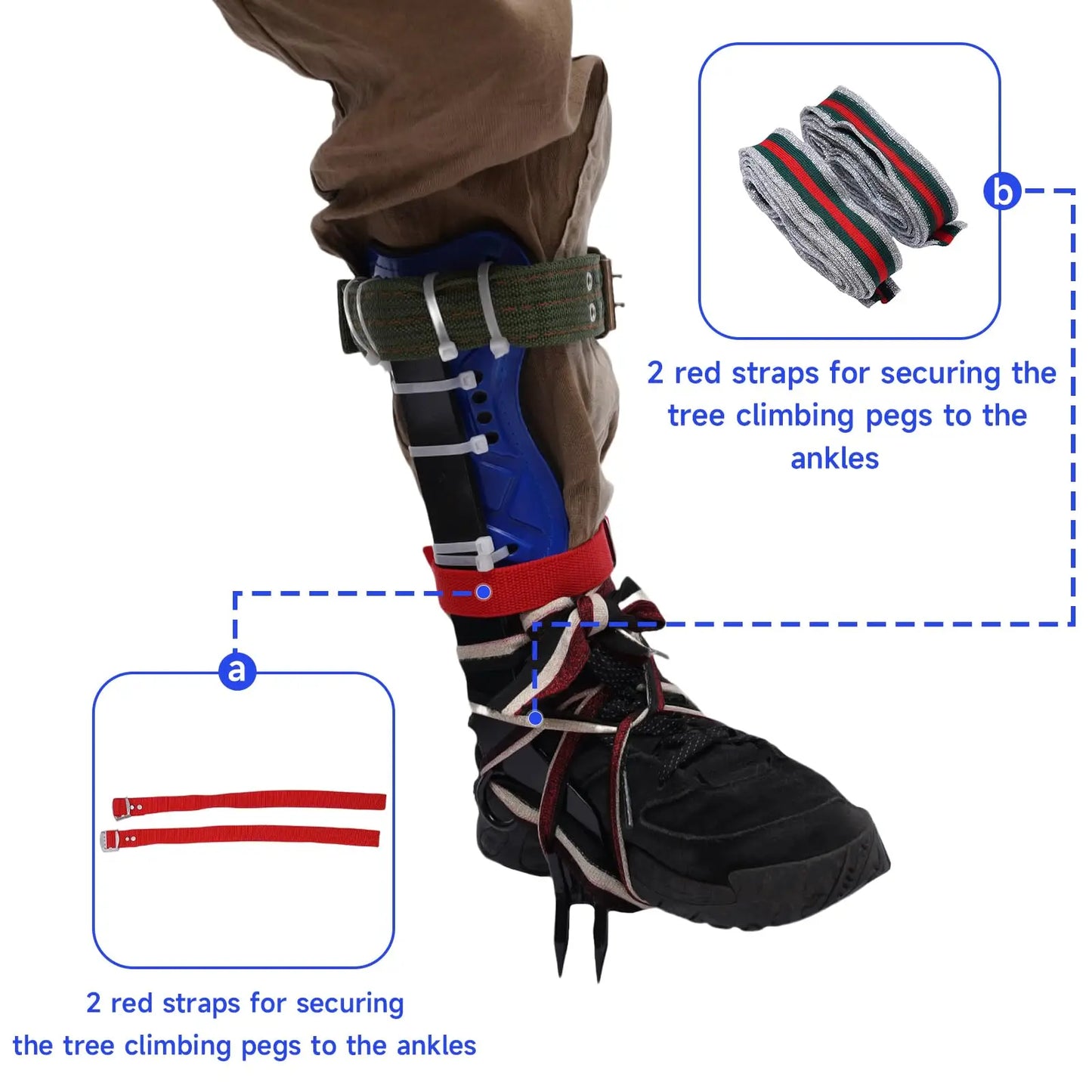 Tree Climbing Spike Set With Adjustable Gear