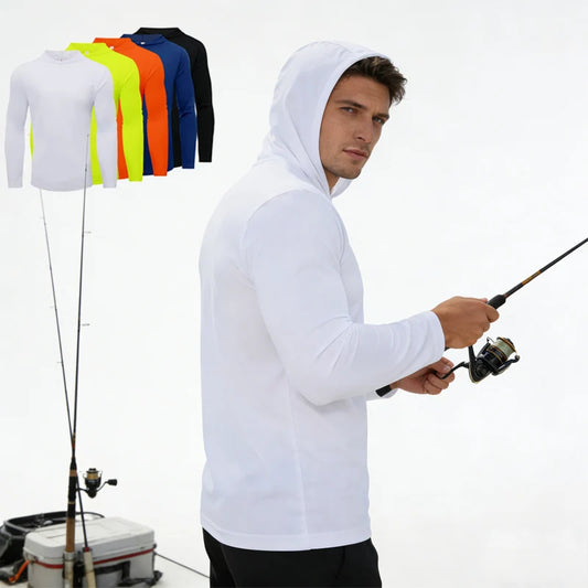 NONECN Men's Hooded Long Sleeve Sports T Shirt Breathable Running